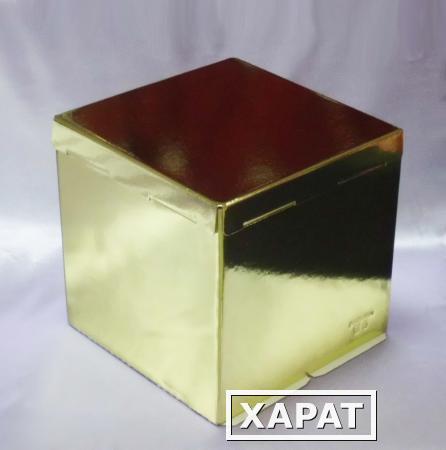 Фото Коробка для тортов Премиум золотая XG 190 300*300*190