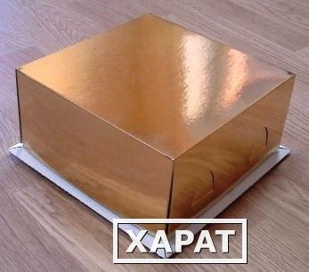 Фото Золотая коробка для упаковки тортов XG 100 170*170*100