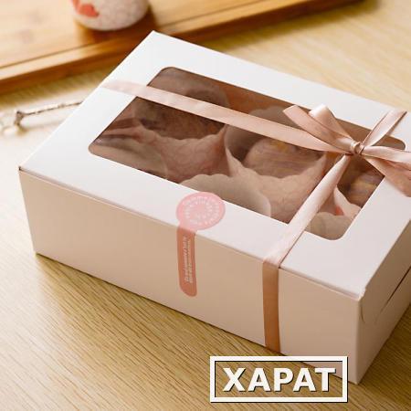 Фото Кондитерская коробка с окном для упаковки кексов капкейков пирожн Cup 9