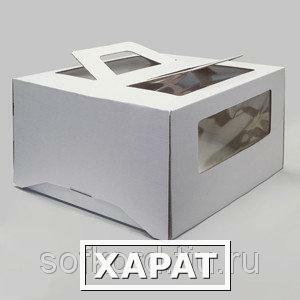 Фото Коробка для торта 2 кг с окном и ручками