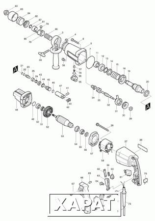 Фото Makita Ударник для HR2400 перфоратор Makita HR2400 рис.( 45)