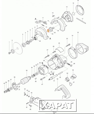 Фото Makita Наружный фланец 36 алмазная пила Makita MT413 рис.( 39)