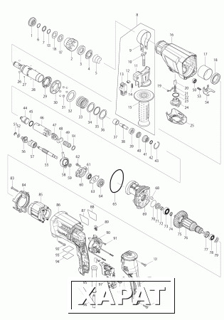 Фото Фланец MAKITA BHR242/HR2610 ствола ( новый,только с 227360-7)