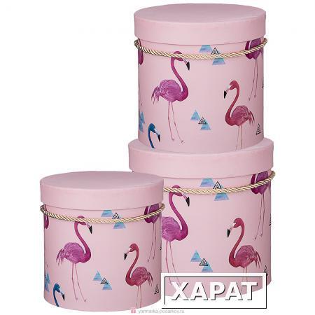 Фото Набор подарочных коробок flamingo из 3-х шт диаметр 18/15,5/12 см