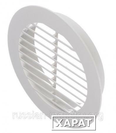 Фото Вентиляционная решетка наружная круглая пластиковая d130 мм c фланцем d100 мм