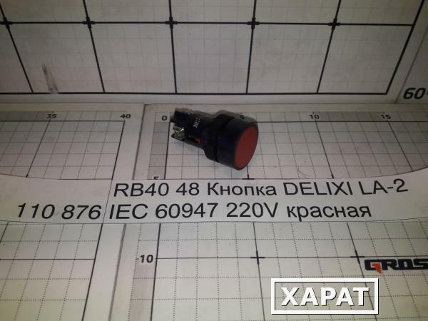 Фото GROST RB40 48 Кнопка DELIXI LA-2 IEC 60947 220V красная