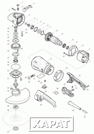 Фото Кнопка фиксатор шпинделя MAKITA GA9030