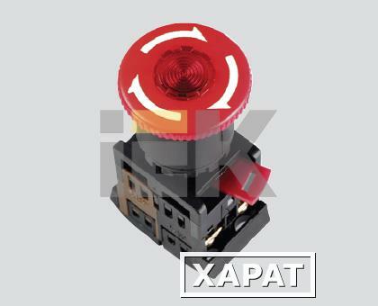 Фото Кнопочный выключатель в сборе IEK 1 управляющий элемент красный с подсветкой