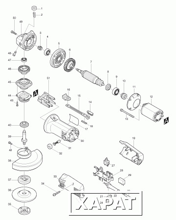 Фото Кнопка фиксатор шпинделя Makita 9541/9542