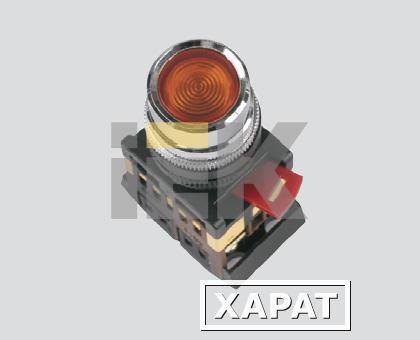 Фото Кнопочный выключатель в сборе IEK 1 управляющий элемент красный с подсветкой,