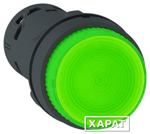 Фото Кнопка 22мм до 250в зеленая с подсветкой Schneider Electric XB7NJ0361