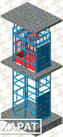 Фото Грузовой подъемник в металлической шахте