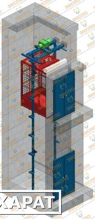 Фото Грузовой подъемник в глухой (лифтовой) шахте