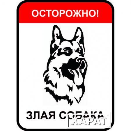 Фото Табличка "Осторожно злая собака" на металле