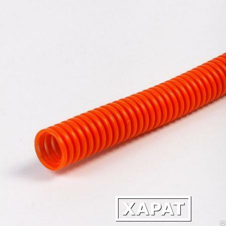Фото Труба гофрированная ПНД d=32 мм с протяжкой оранжевая ДКС