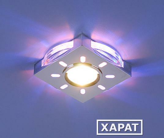 Фото Встраиваемый светильник со светодиодами 1051 хром / синяя подсветка (CH/BL/Led); a030514 ELEKTROSTANDARD