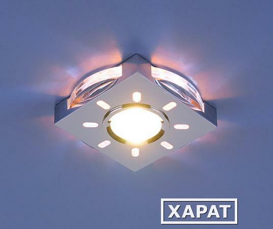 Фото Встраиваемый светильник со светодиодами 1051 хром / белая подсветка (CH/WH/Led); a031336 ELEKTROSTANDARD