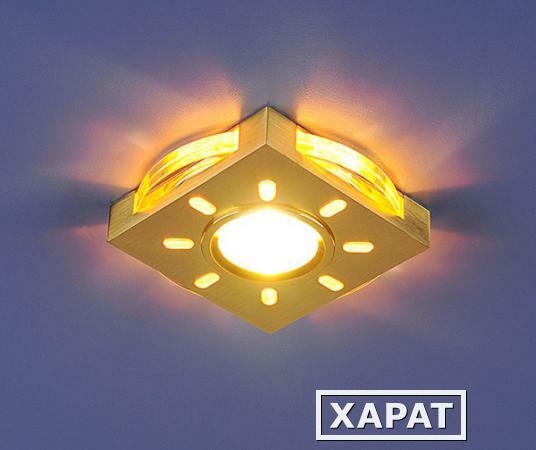 Фото Встраиваемый светильник со светодиодами 1051 золото / желтая подсветка (GD/YL/Led); a025946 ELEKTROSTANDARD