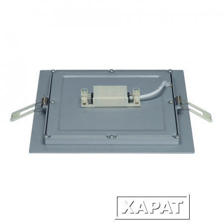 Фото ECO LED PANEL SQUARE светильник встраиваемый 350mA c 11 SMD LED, 12Вт, 3000K, 535lm, серебристый | 162524 SLV