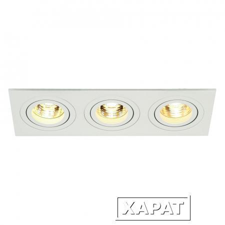 Фото NEW TRIA 3 GU10 светильник встраиваемый для 3-х ламп GU10 по 50Вт макс., текстурный белый | 113513 SLV