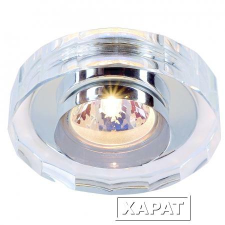 Фото CRYSTAL 2 светильник встраиваемый для лампы MR16 35Вт макс., хром/ стекло прозрачн. кристаллическое | 114921 SLV