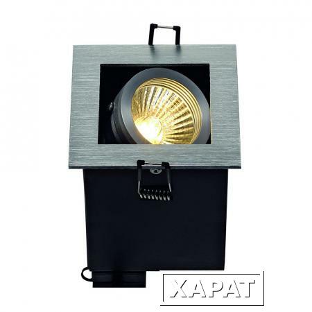 Фото KADUX 1 GU10 светильник встраиваемый для лампы GU10 50Вт макс., матированный алюминий | 115516 SLV