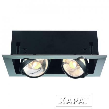 Фото AIXLIGHT® FLAT, DOUBLE ES111 светильник встраиваемый для 2-x ламп ES111 по 75Вт макс., хром/ черный | 154612 SLV