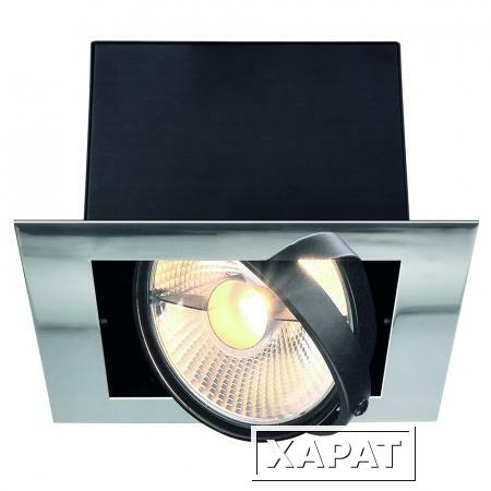 Фото AIXLIGHT® FLAT, SINGLE ES111 светильник встраиваемый для лампы ES111 75Вт макс., хром/ черный | 154602 SLV