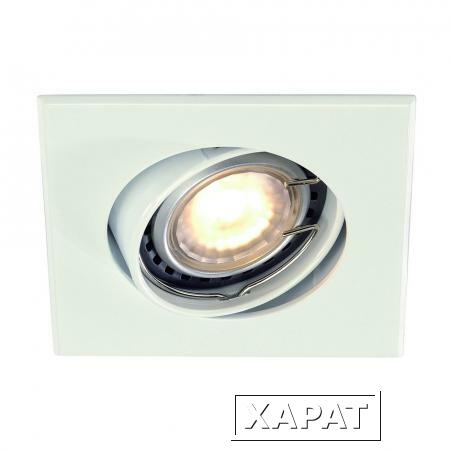 Фото GU10 SP SQUARE светильник встраиваемый для лампы GU10 50Вт макс., белый | 113211 SLV