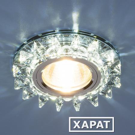 Фото Точечный светодиодный светильник с хрусталем 6037 MR16 BL сапфир/хром; a031521 ELEKTROSTANDARD