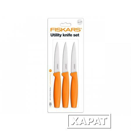 Фото Набор ножей для чистки 3 шт. оранжевый Functional Form Fiskars (1014275)