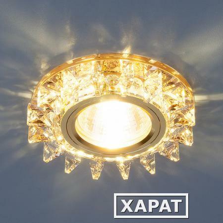 Фото Точечный светодиодный светильник с хрусталем 6037 MR16 YL/GD зеркальный/золото; a031520 ELEKTROSTANDARD