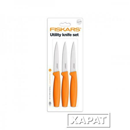 Фото Набор ножей для чистки 3 шт. оранжевый Functional Form Fiskars (1014275) (FISKARS)