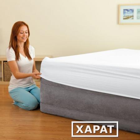 Фото Двуспальная надувная кровать Intex 64414 "Comfort-Plush Elevated Rise Airbed" + насос (152х203х46см)