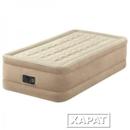 Фото Односпальная надувная кровать Intex 64456 "Ultra Plush bed" + насос (191х99х46см)