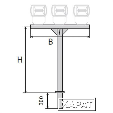 Фото Кронштейн К61-/0,2/0,5/1,0/1,5/2,0/-/0,4/1,0/1,6/-0-0/-1-0/ для прожекторов (Тип: К61-2,0-1,6-1-0)