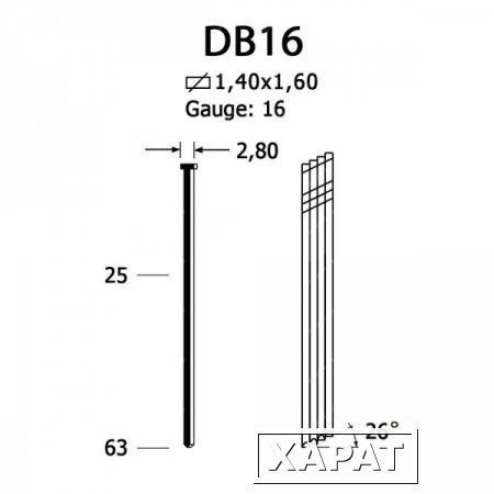 Фото Гвозди DB16/38 galv