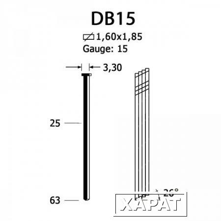 Фото Гвозди DB15/38 galv