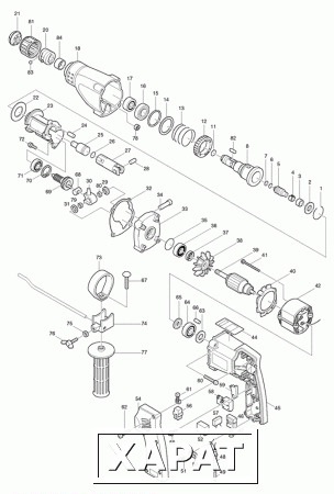 Фото Makita Муфта к HR160D/HR2000/HR2400/ перфоратор Makita HR2000 рис.( 81)