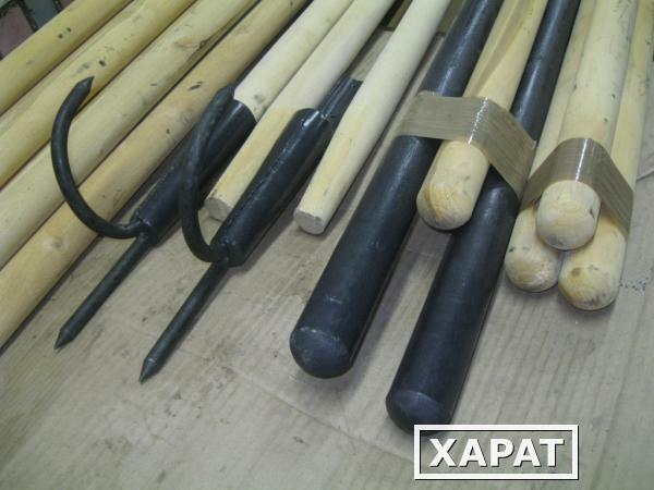 Фото Древко-черенок багровище для опорного инструмента багра рогача ДИН-40-3КП