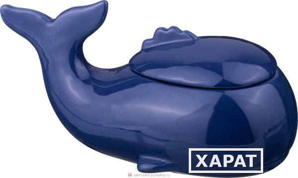 Фото Блюдо для запекания с крышкой кит синий 25х12 см