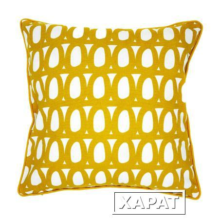 Фото Чехол для подушки с принтом twirl горчичного цвета и декоративной окантовкой cuts&pieces 45х45 (63545)