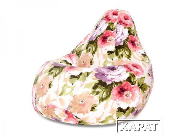Фото Кресло мешок XXL Flowers Мягкое кресло (внешний чехол+внутренний чехол с гранулами)