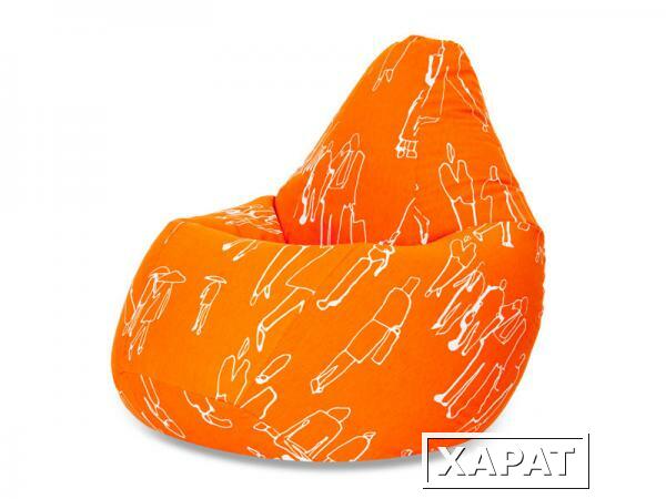 Фото Кресло груша L Orange People оранжевое Мягкое кресло (внешний чехол+внутренний чехол с гранулами)