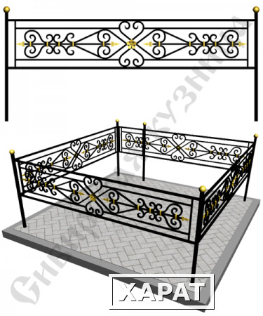 Фото Оградка металлическая на кладбище №4 - изготовим "под ключ"