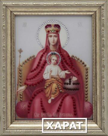Фото Икона Божией Матери "Державная" малая с кристаллами Swarovski (1477)