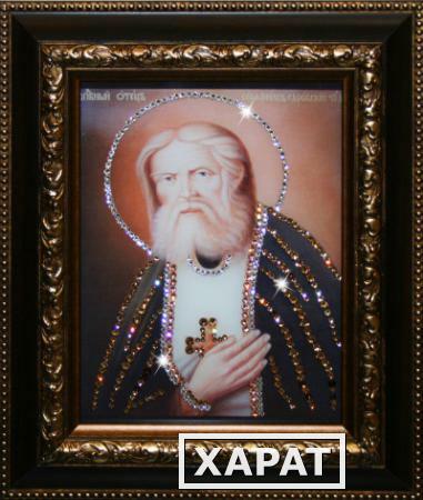 Фото Икона "Серафим Саровский" с кристаллами Swarovski (1368)