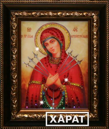 Фото Икона Божией Матери "Семистрельная" с кристаллами Swarovski (1370)