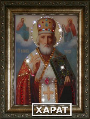 Фото Икона "Николай Чудотворец" с кристаллами Swarovski (1366)