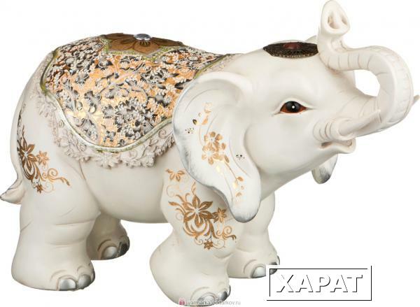 Фото Фигурка слон белый символ благоразумия и мудрости 40х20х26 см